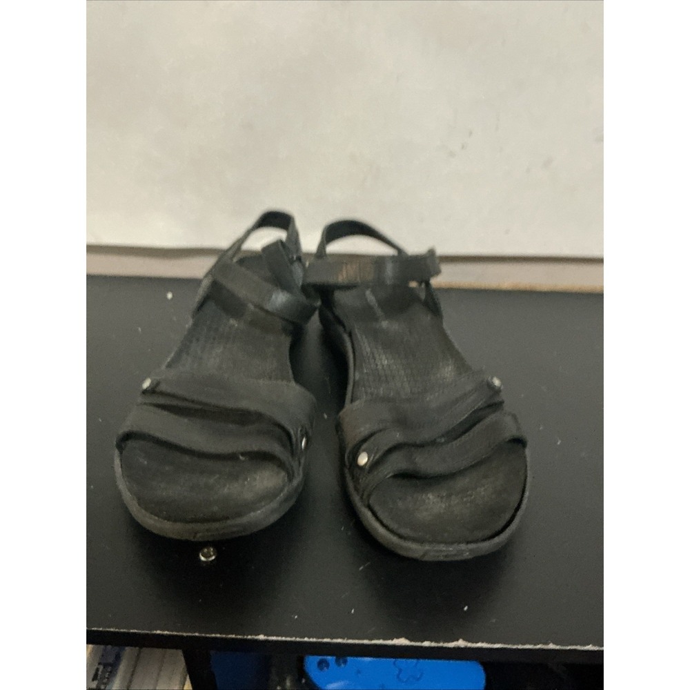 Merrell Dahlia black Leather Sport Sandals J35672 Womens 7 / 38 DAMAGED